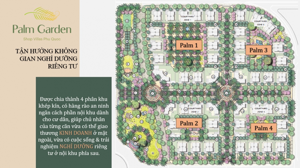 Palm Garden Shop Villas - Mat bang phan khu